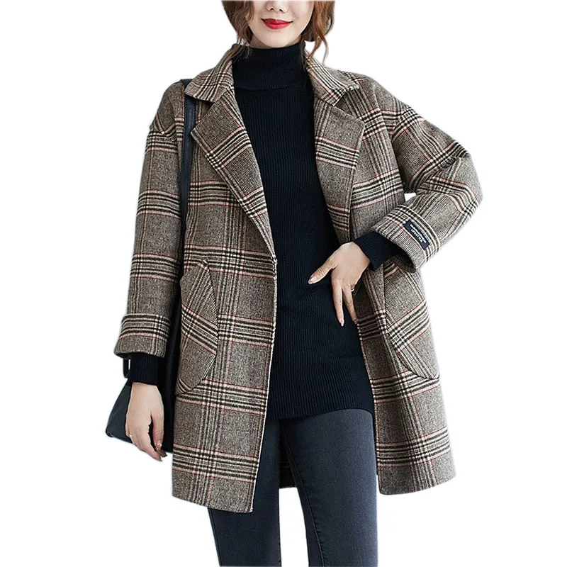 Модное женское двухстороннее шерстяное пальто модель 2020 года осенне-зимняя