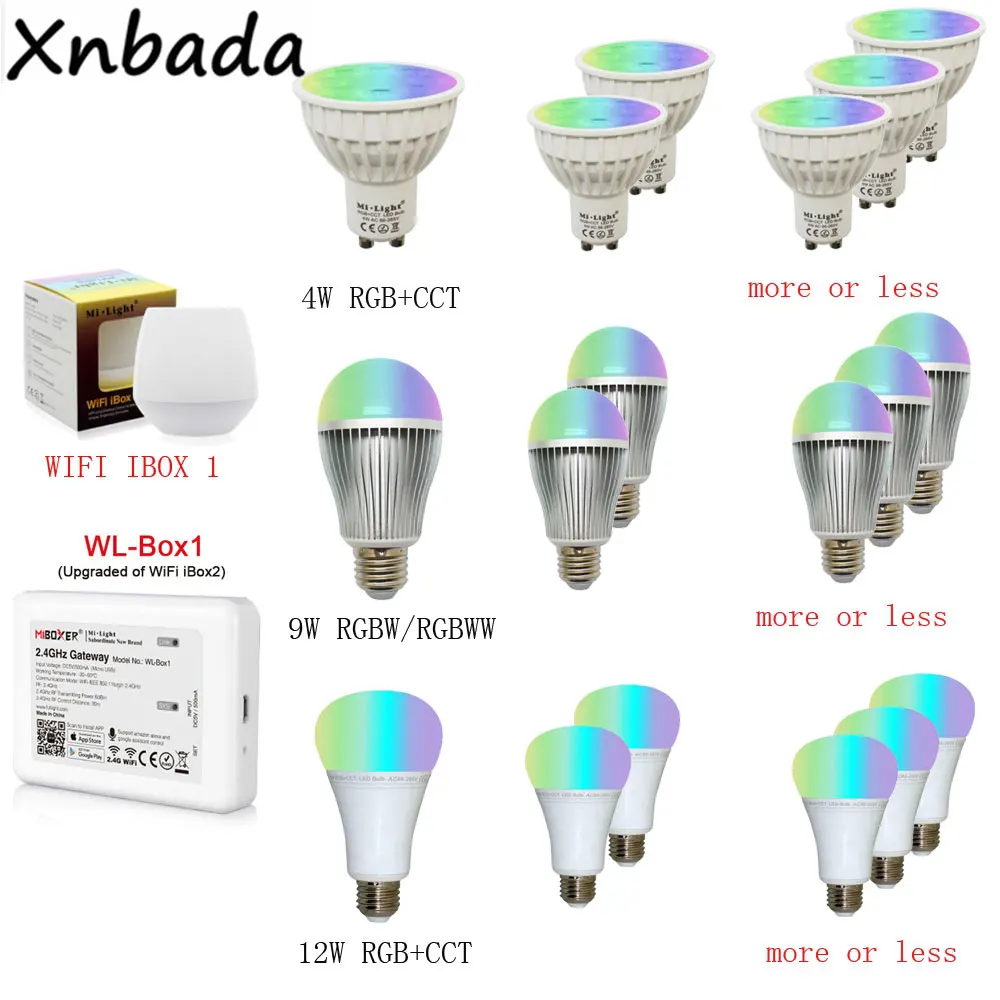 Светодиодная лампа Milight 2,4G MR16 GU10 E14 E27, светодиодная лампа 4 Вт 5 Вт 6 Вт 9 Вт 12 Вт RGBW RGBWW RGB+ CCT