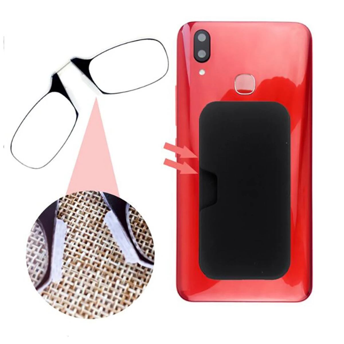 Мини Тонкий портативный SOS очки для чтения зажим носа с подставкой телефона чехол