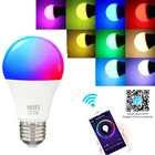 9W WiFi умный светильник лампочка B22 E27 цветная (RGB) Светодиодная лампа работа с Alexa Google Home AC85-265V RGB + белый с регулируемой яркостью таймер Функция волшебный шарик