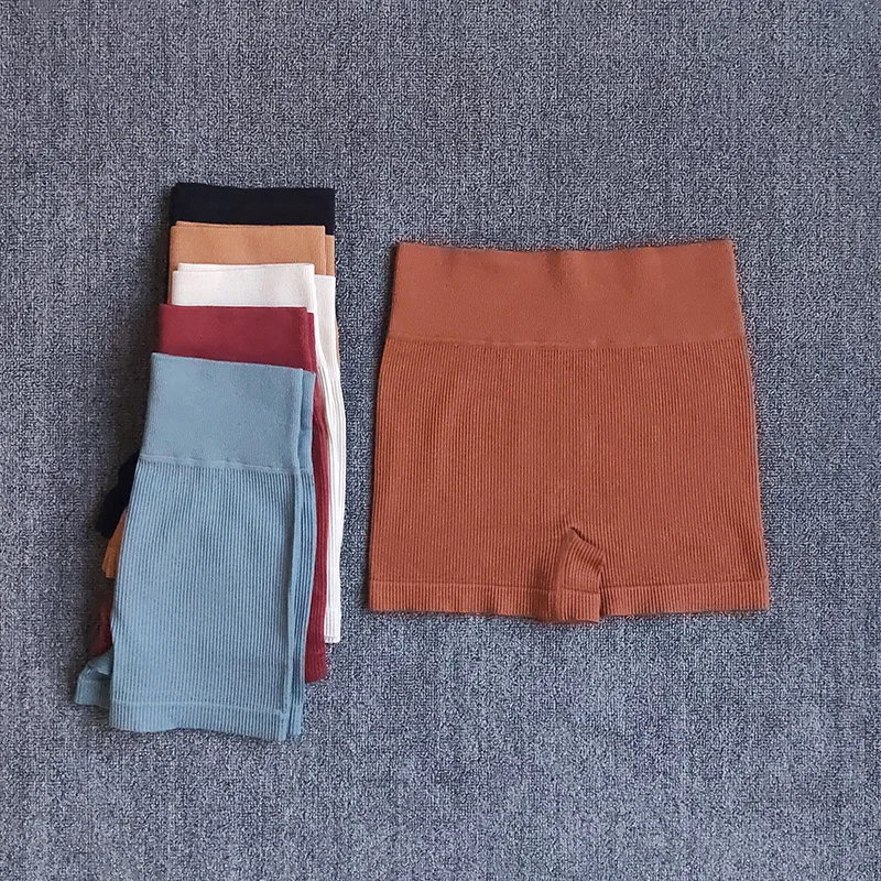 

High Waist Yoga Sport Shorts Slim Fit Hip Push Up Women Plain Soft Nylon Fitness Running Shorts Tummy Control Workout Gym Shorts