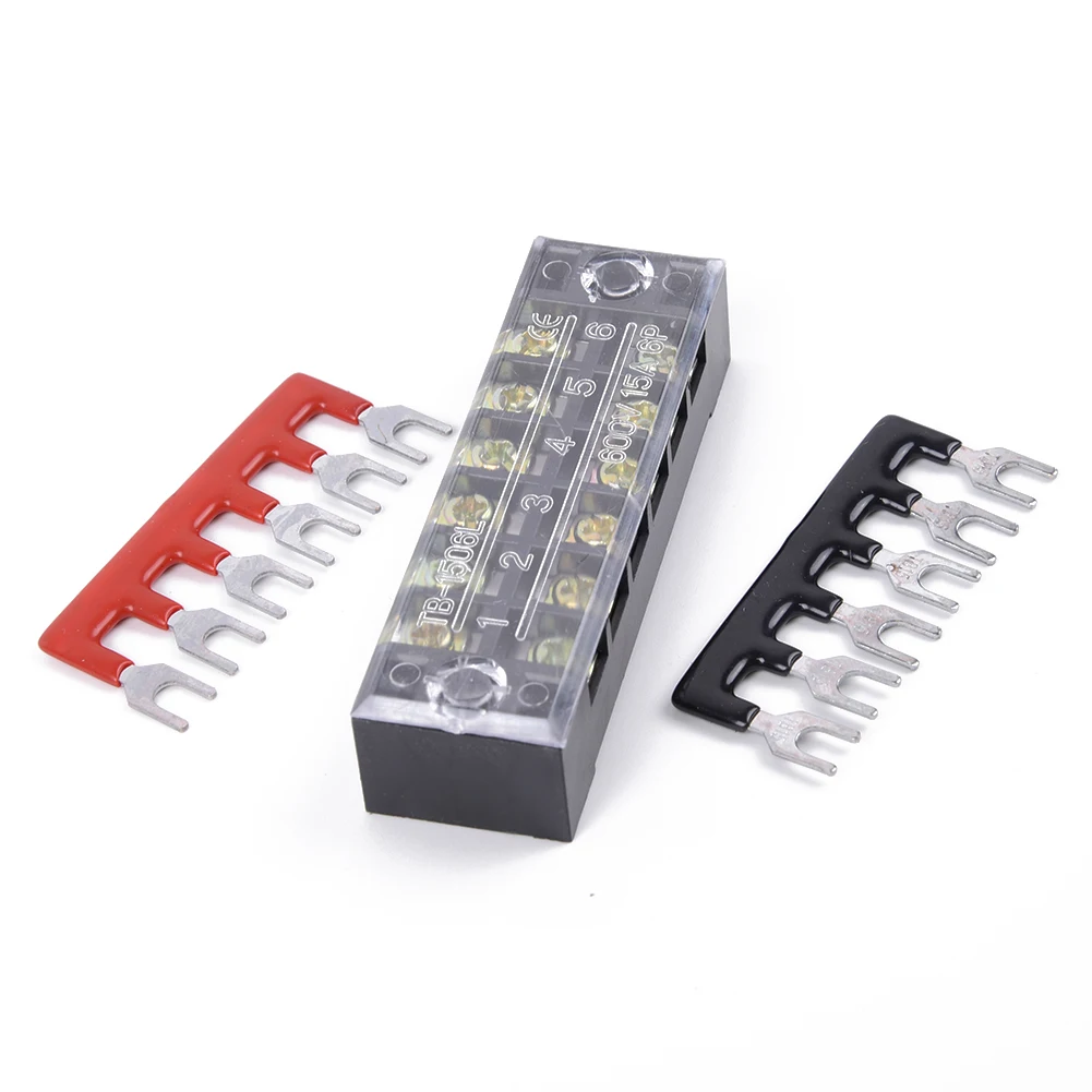 

6Points Auto Marine Power Distribution Screw Terminal Blocks Terminal Block Set 15A 600V Durable Useful Brand New