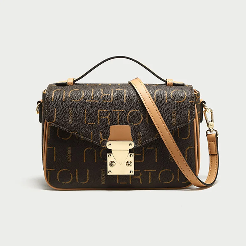 LAORENTOU новая женская сумка модная с тиснением из ПВХ материала женские сумки tote Женская кожаная сумка через плечо - Цвет: Brown