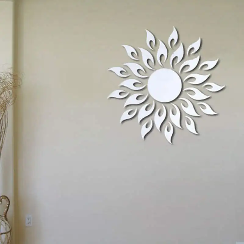 Солнце огонь Подсолнух Наклейка на стену 3D зеркальный эффект художественная
