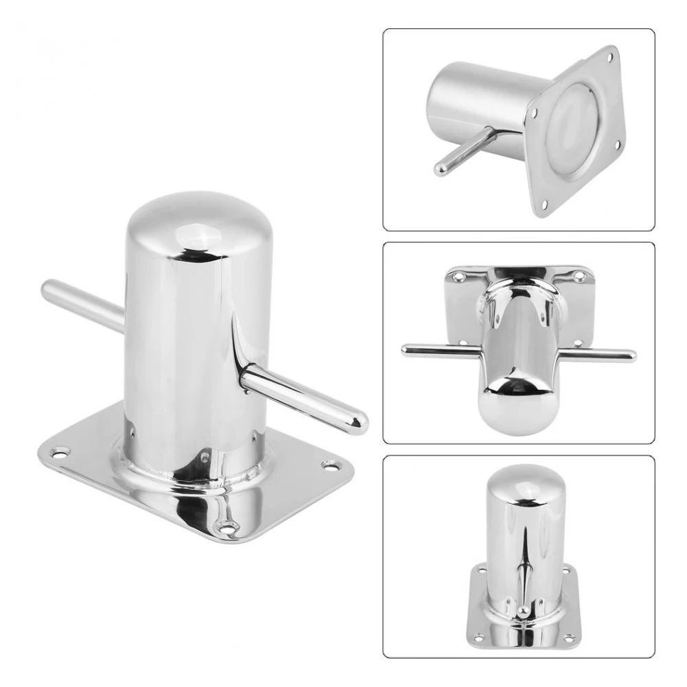 

Durable For Yacht Boat Polished Professional Cross Bollard Marine Mooring Bit Stainless Steel Replacement With Base Practical