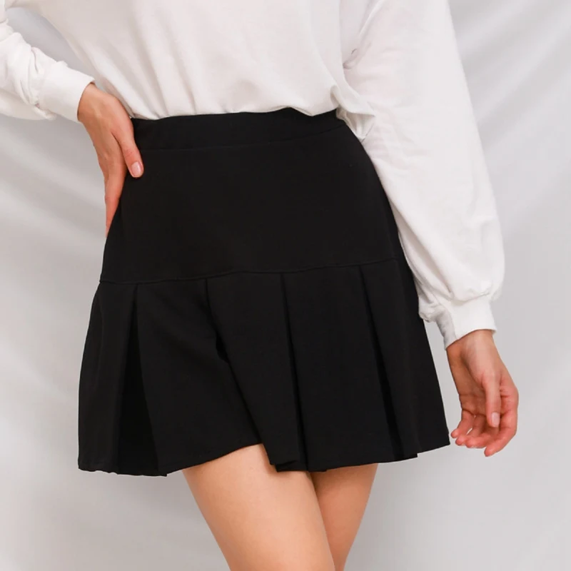 

Puimentiua Pleated High Waist Mini Skirt Women Sexy White Micro Skirt Korean Style Summer Miniskirt Y2k Egirl Solid Short Skirt