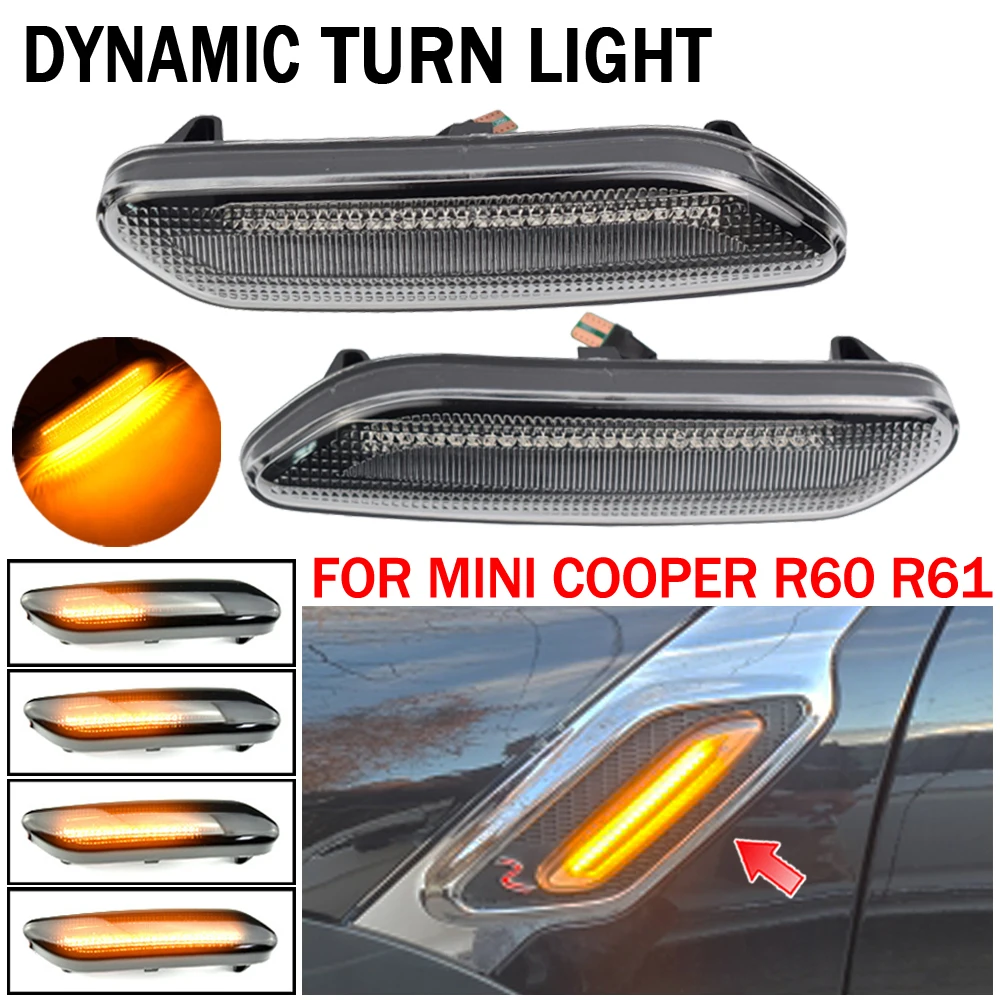 

2pcs Led Dynamic Side Marker Turn Signal Light Sequential Blinker Light For BMW Mini Cooper R60 R61 Countryman Paceman