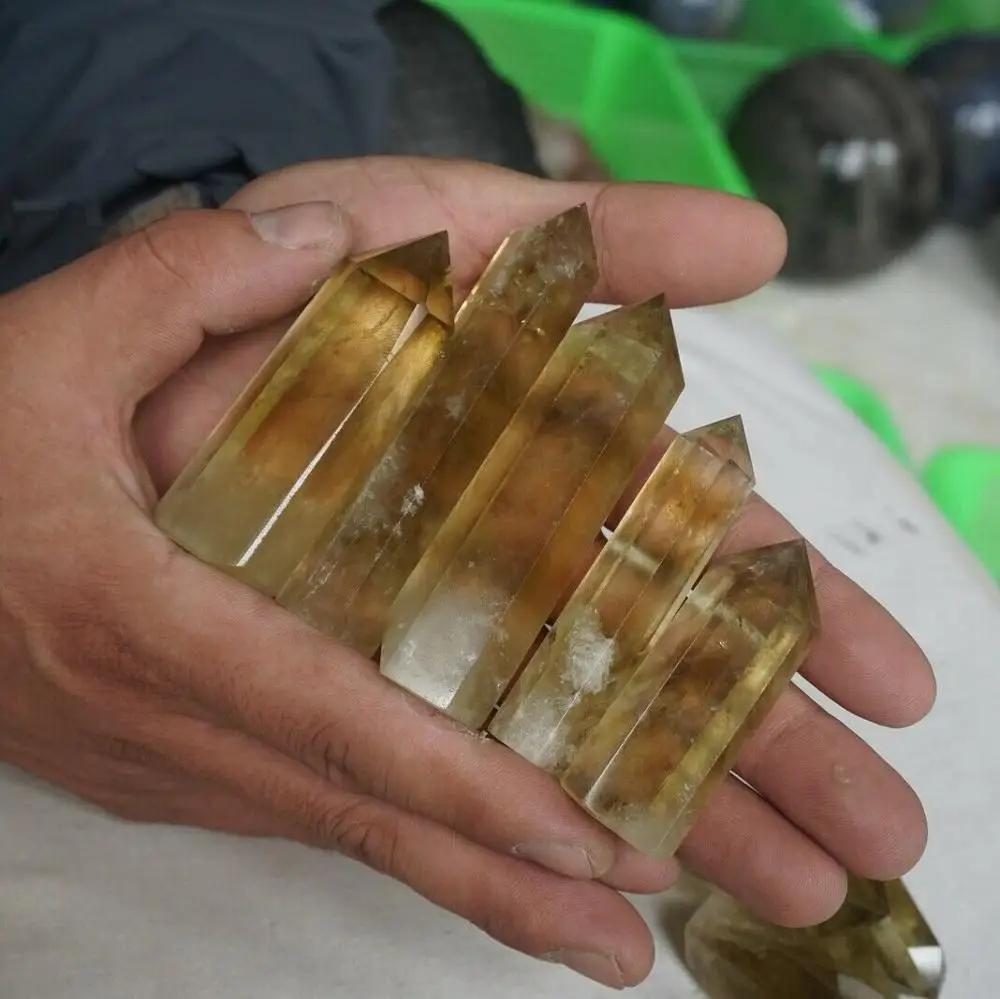 2.2LB 20 шт. природный радужный цитриновый кварцевый кристаллический пункт башни полированное исцеление Китай. Оптовая цена CDHC включена.