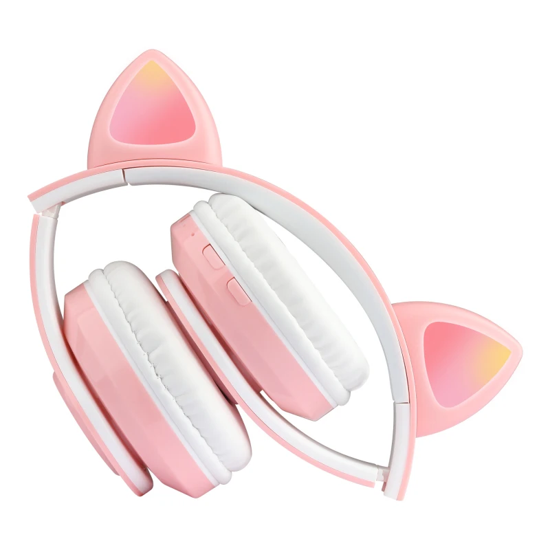 

Earphone Bluetooth Wireless Cat Ear Headphones With LED Light Foldable Volume Control Fone De Ouvido Bluetooth For Mobile Phone