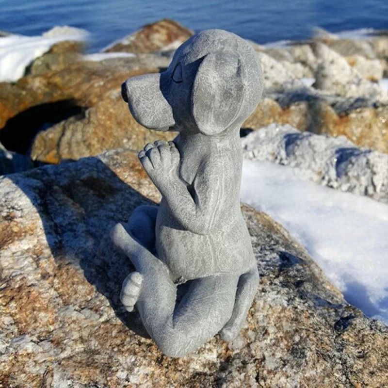 

Meditating Dog Statue for Home Decoration Dog Cat Meditation Garden Decor Best Gifts for Yoga Lover Outdoor Art TN88