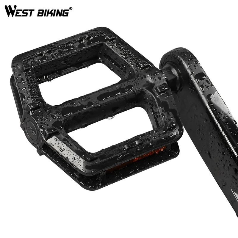 

WEST BIKING 1 Pair High Quality Portable MTB Bike Bicycle Pedals Plastic Road Bike Double DU Pedals Cycling Mountain Bike Parts