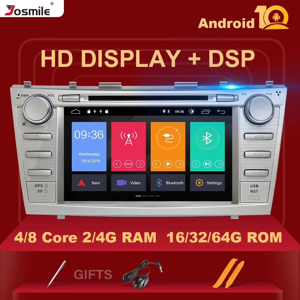 Автомобильный DVD плеер DSP 2 Din Android 10 для Toyota Camry 2007 2008 2009 2010 2011 Aurion 2006 мультимедийная