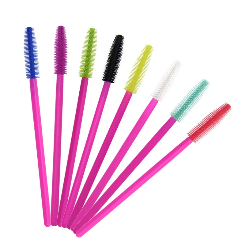 HOT 50 pcs Disposable Silicone Gel Eyelash Brush Comb Mascara Wands Eye Lashes Extension Tool Professional Beauty Makeup | Красота и