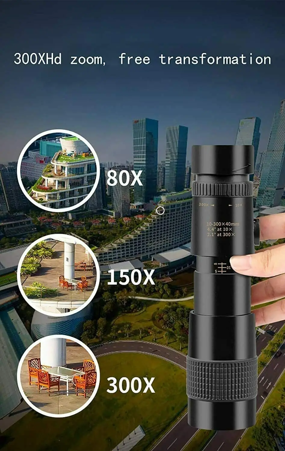 

9pcs/set Portable 4k 10 300x40mm Super Telephoto Phone Zoom Monocular Telescope With Smartphone Holder Tripod For Travelling