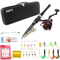 1 8m 3 3m fishing rod combo tools kit spinning telescopic fishing rod reel set with line lures hooks fishing bag accessories
