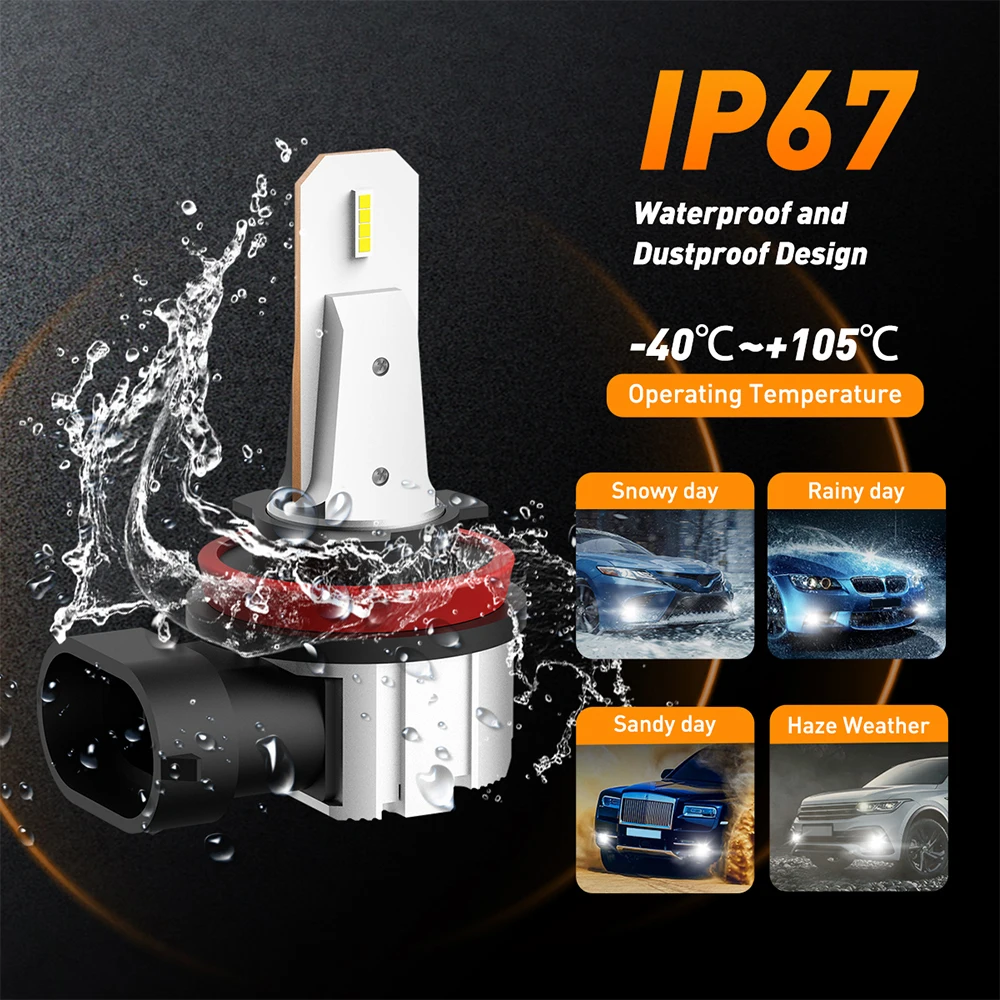 2 шт. автомобильные светодиодсветодиодный лампы H8 H9 H11 для Kia Spectra Rio 3 4 Cerato Sportage 6500K -