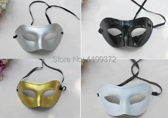 200 шт. мужские полумаски для маскарада черные белые золотые серебряные|men ball