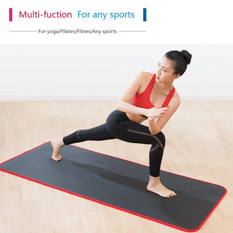 10 мм толстый нескользящий коврик для йоги Nbr фитнеса пилатеса край начинающих 72x24