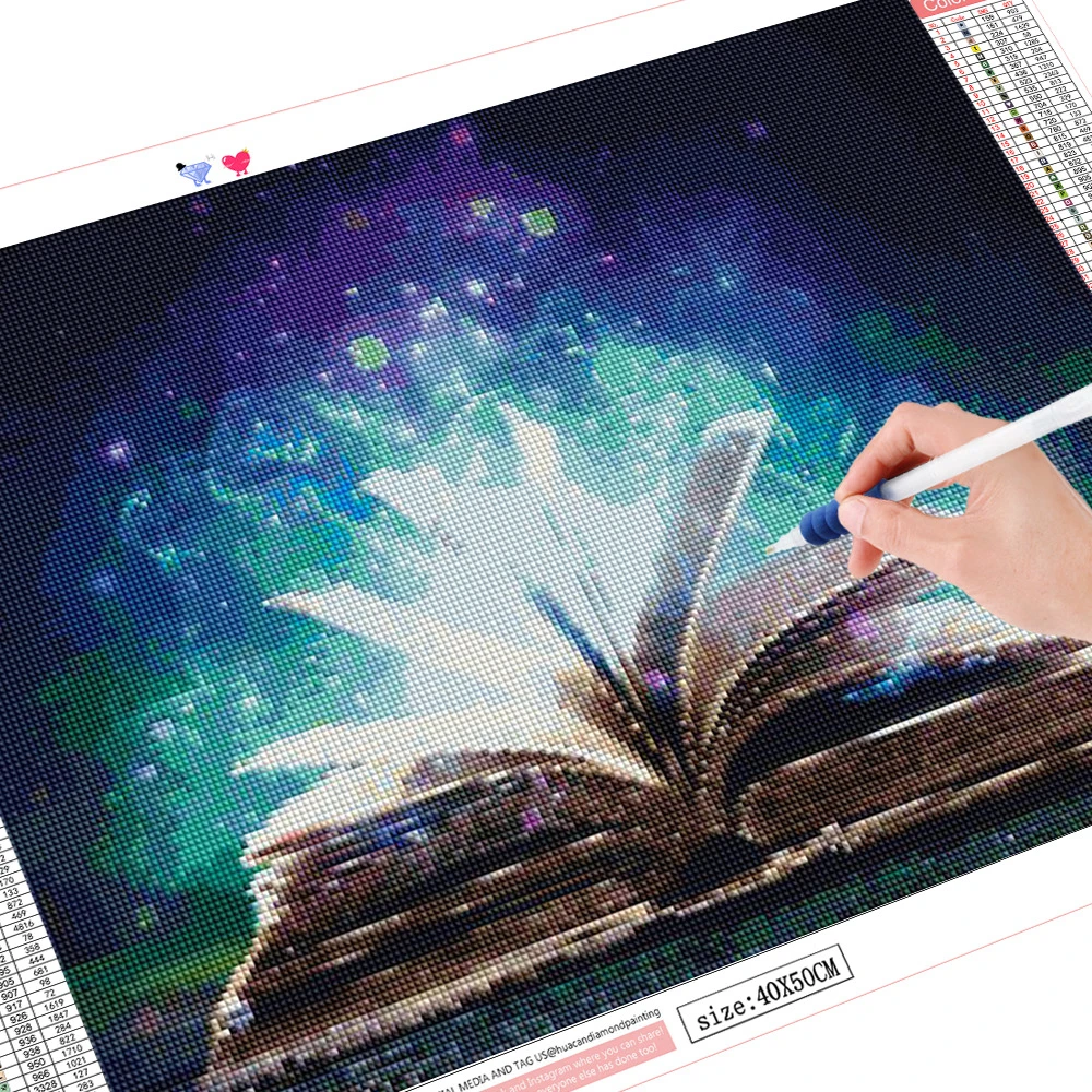 HUACAN полная дрель квадратная 5D DIY алмазная живопись мультфильм книги Ночная мечта Алмазная вышивка Декор для дома