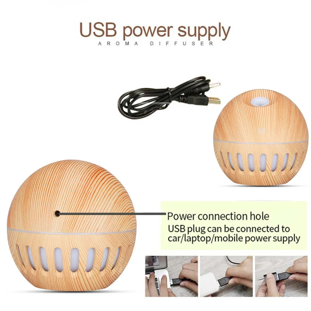 Usb Aroma Diffuser Ultrasonic Cool Mist Humidifier Air Purifier 7 Color Change Led Light For Office Home 130ml Humidifier#g4 |
