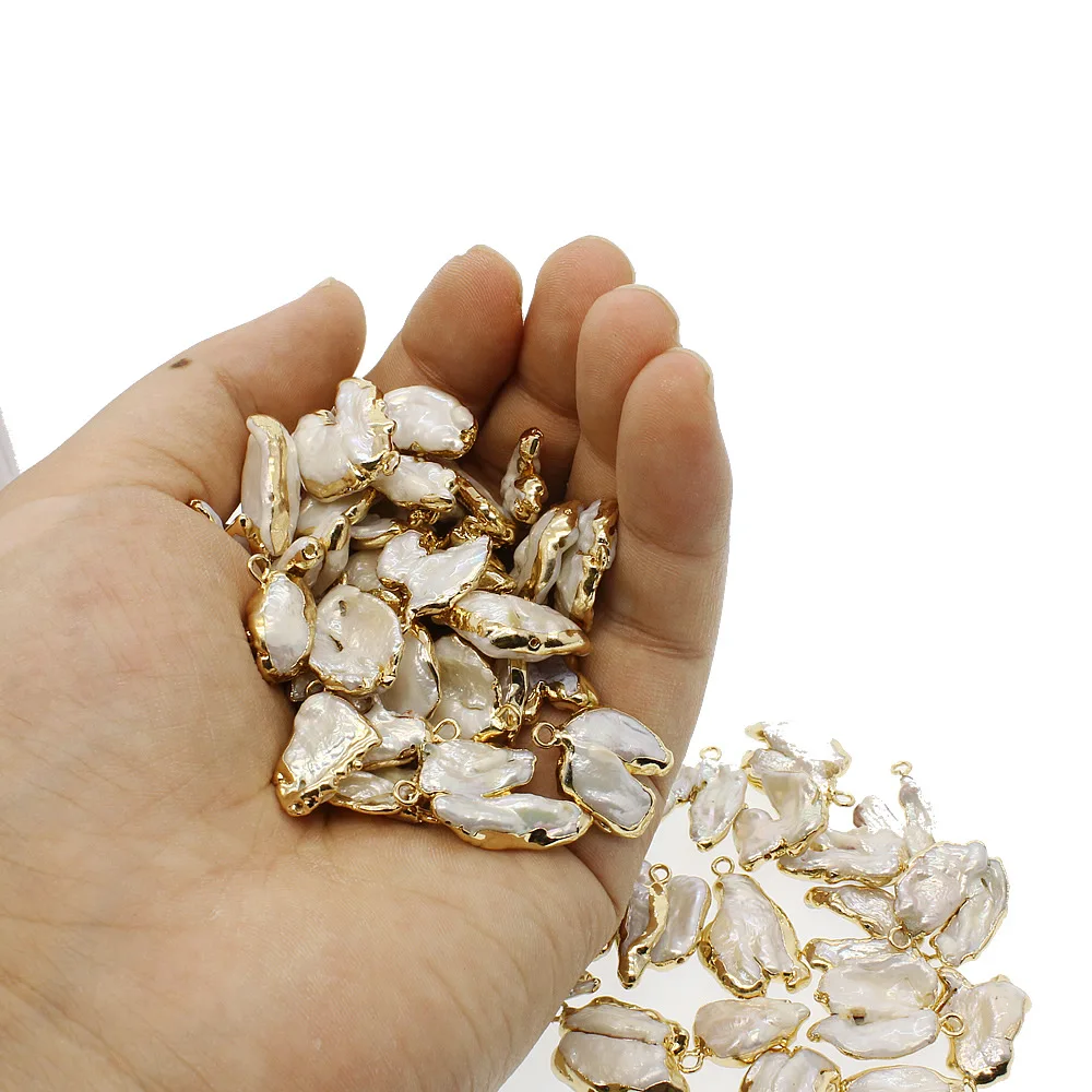 Подвеска из натурального пресноводного жемчуга неправильной формы ювелирное