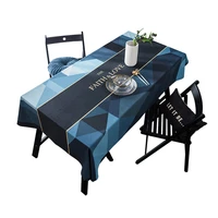 european luxury tablecloth rectangular suede geometric printing kitchen textile dinner table cloth home decor