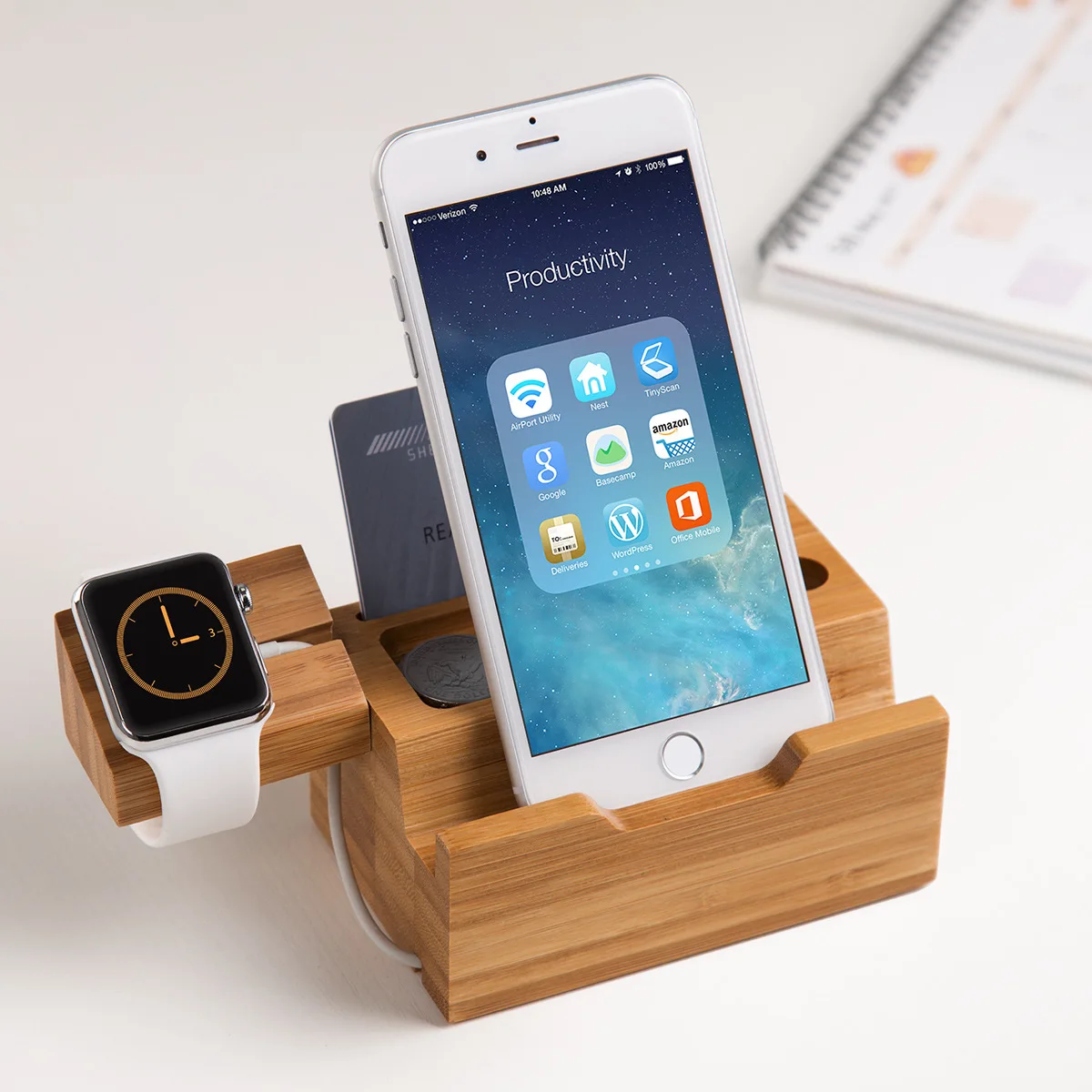 

3 USB Charger Station For Apple Watch Charging Dock Station Bamboo Wood Charger Stand Holder For iPhone 11 12 Pro Samsung Xiaomi