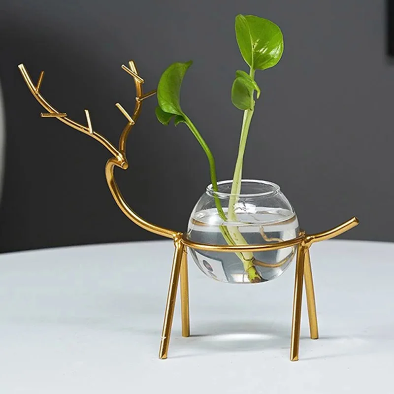 Гидропоники вазы для растений цветочный горшок прозрачная ваза Железный олень