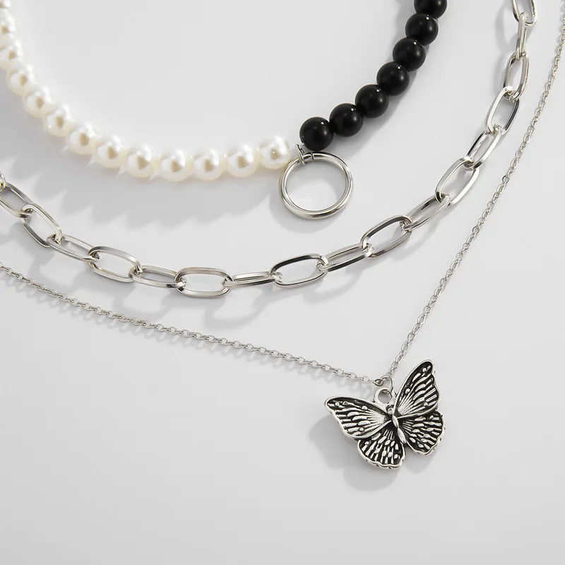 Женское ожерелье с подвеской в виде бабочки искусственным жемчугом | Украшения и