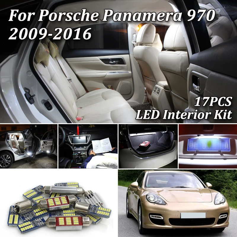 17X белые светодиодные с CANBUS салона автомобиля Комплект ламп для Porsche Panamera 970 4 S D 4S Turbo S GTS S E-Hybrid(2009