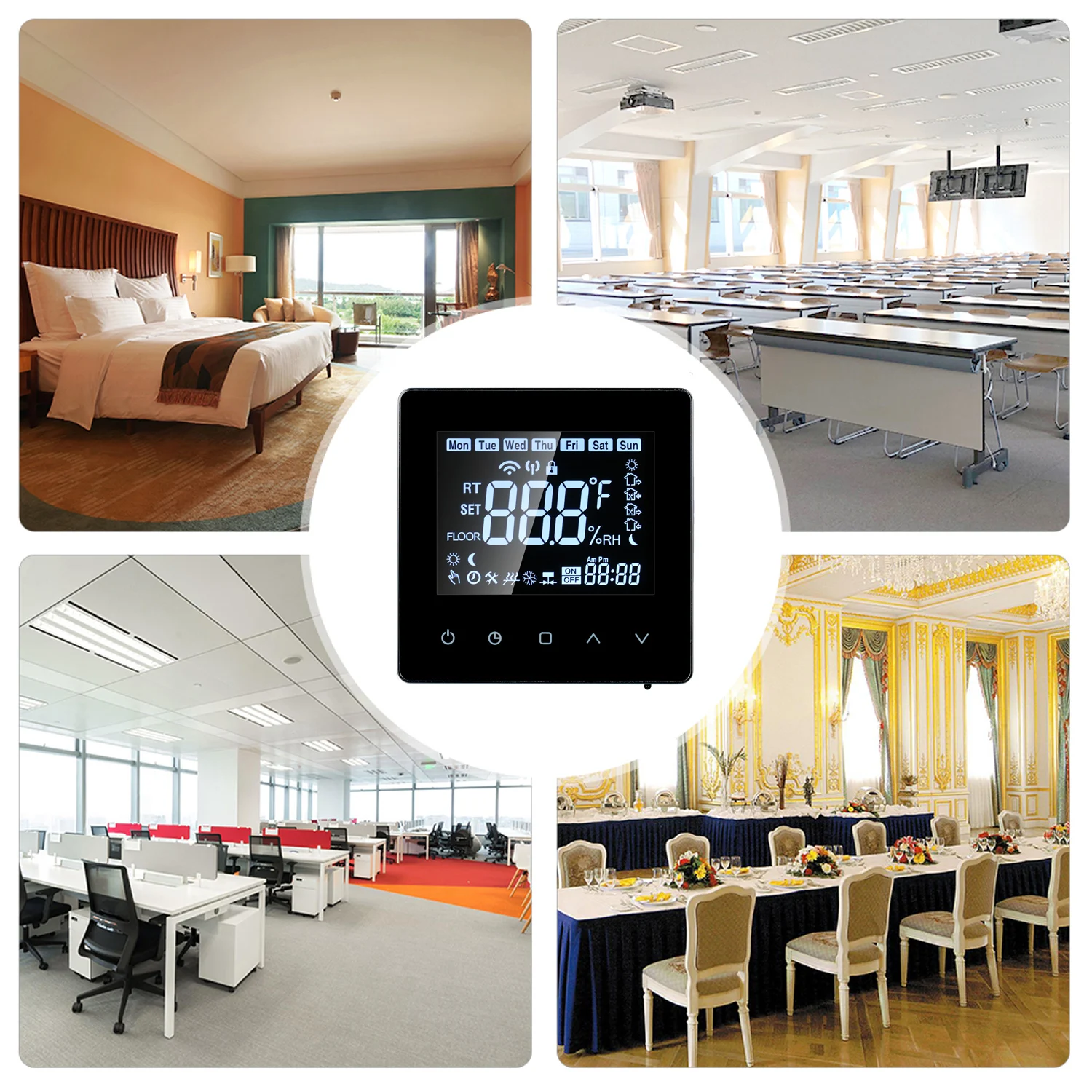 

Wi-Fi Smart Thermostat LCD Touch-screen Programmable Thermostat With WIFI Water Heating 3A Digital Temperature Controller