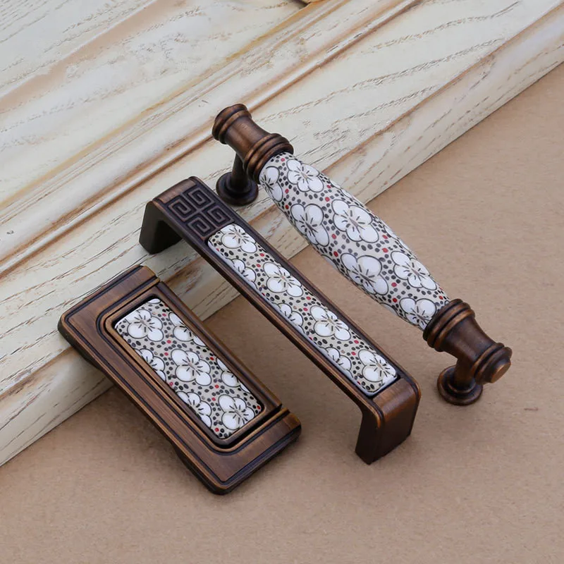 Кофейные керамические ручки для кухонного шкафа выдвижных ящиков из цинковые