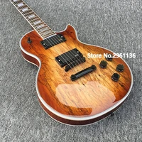 high quality 6 string electric guitar peach core xylophone with map pattern natural color matching free shipping