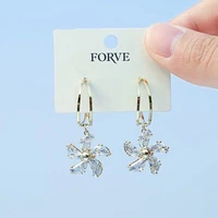 new zirconia wind car earrings s925 silver needle female fashion net red temperament jewelry