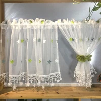 embroidered stars short curtain valance lace hem coffee short curtain for kitchen cabinet door bedroom home decor dl m065d