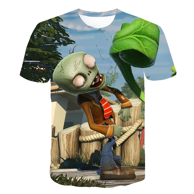 

Summer Plants vs Zombies 3D T-Shirt for Kids Boys Cartoon Game Pattern Clothes Round Neck 4T-14T