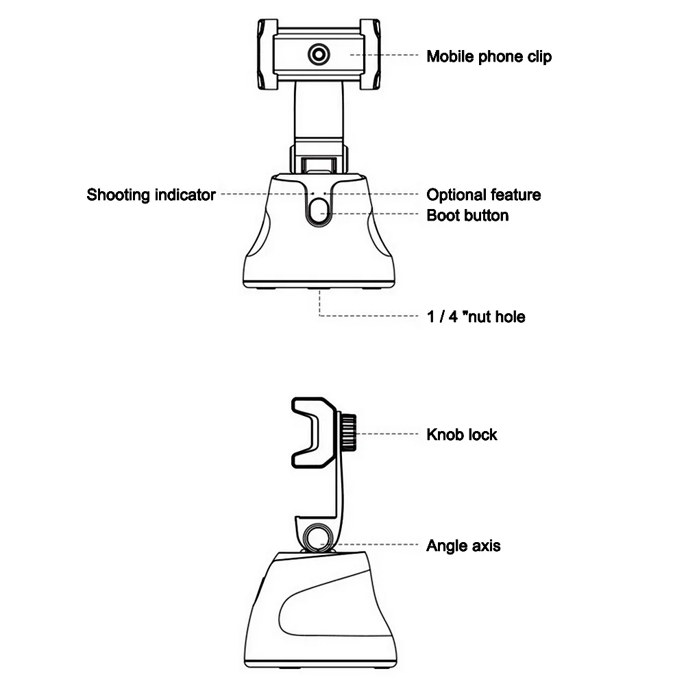 Автомобильный держатель для смартфона Apai Genie селфи съемка карданный подвес 360 °