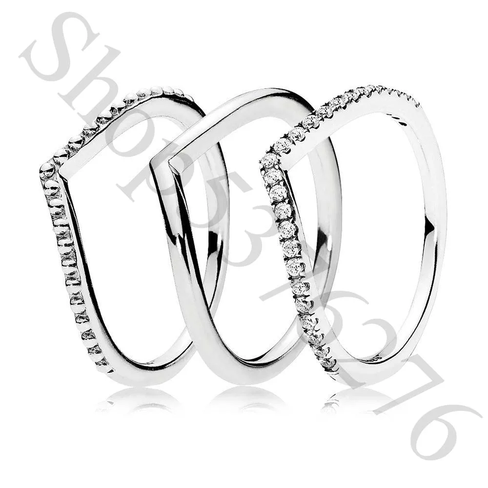 Подлинное 925 пробы Серебряное Оригинальное мерцающее бисерное Сияющее Кольцо