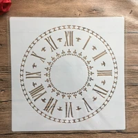 30 30cm size diy craft mandala clock mold for painting stencils stamped photo album embossed paper card on wood fabric wall