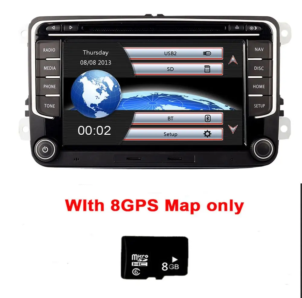RNS 510 Автомагнитола для Volkswagen Golf Polo Passat b6/b7 Tiguan octavia с 3g gps Bluetooth Радио USB SD управление рулем - Цвет: 8GB SD GPS MAP