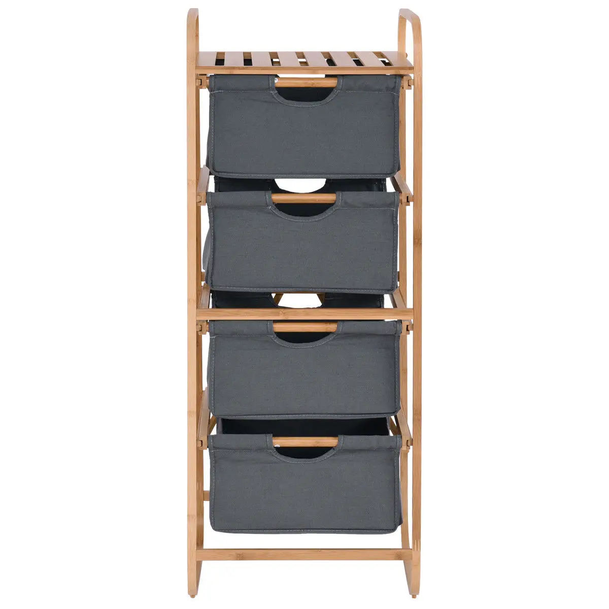 

Costway 4 Sliding Drawer Bamboo Dresser Storage Unit Organizer Laundry Hamper Rack