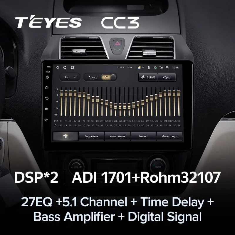TEYES CC3 Штатная магнитола For Джили Эмгранд ЕС7 1 Geely Emgrand EC7 2009 - 2016 до 8-ЯДЕР 6 + 128ГБ 27EQ DSP