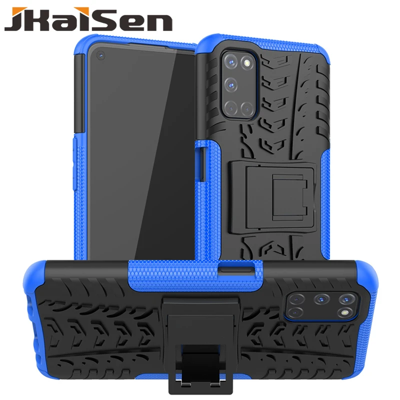

JKaiSen Shockproof Armor Protective Case For OPPO A5 A15 A53 Hidden Bracket Phone Case Kickstand Back Cover For OPPO A52 A72 A92