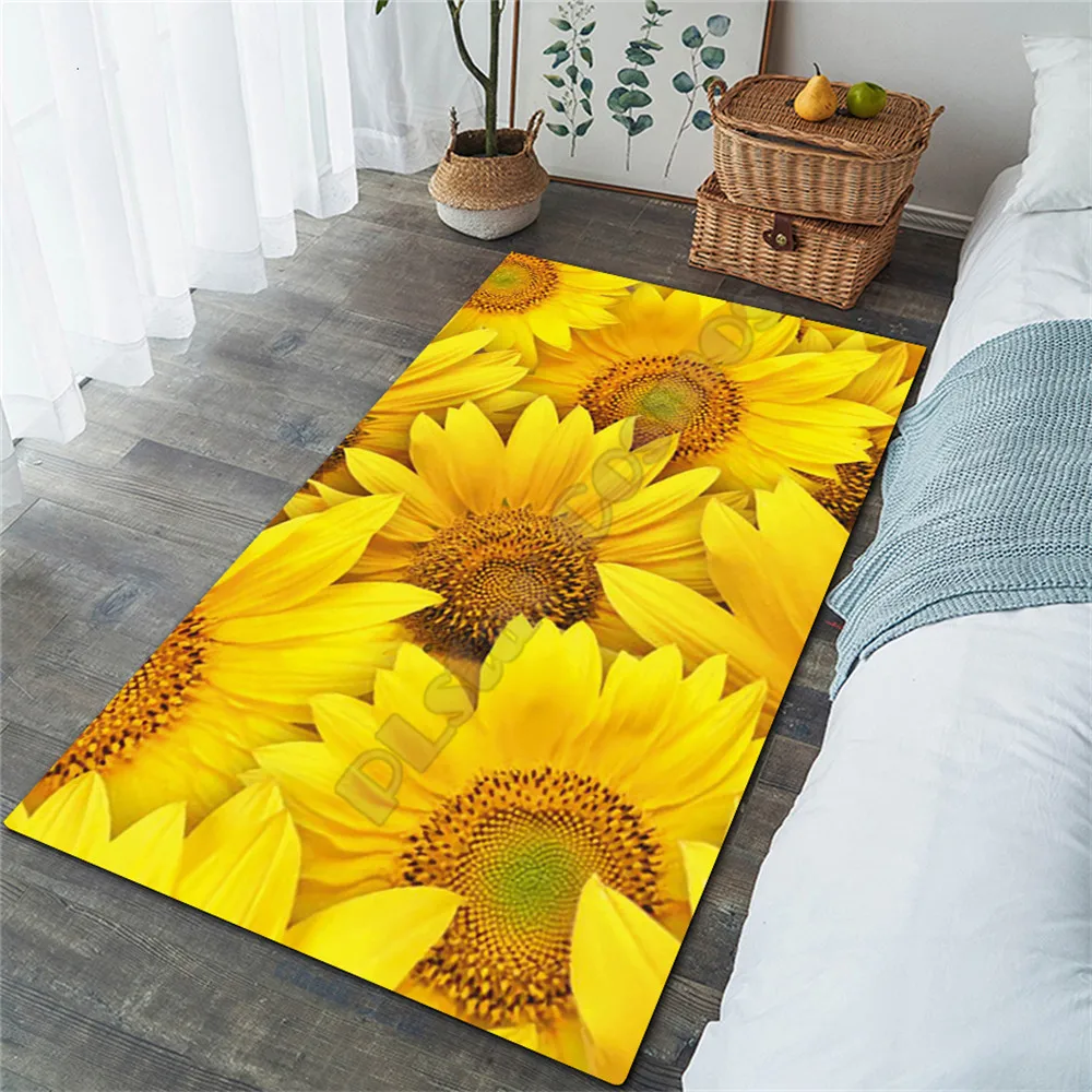 

Sunflower Area Rug 3D All Over Printed Non-slip Mat Dining Room Living Room Soft Bedroom Carpet 05