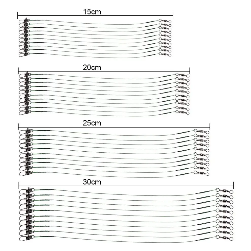 40 шт./лот рыболовная леска из нержавеющей стали против укуса Вертлюг трос с