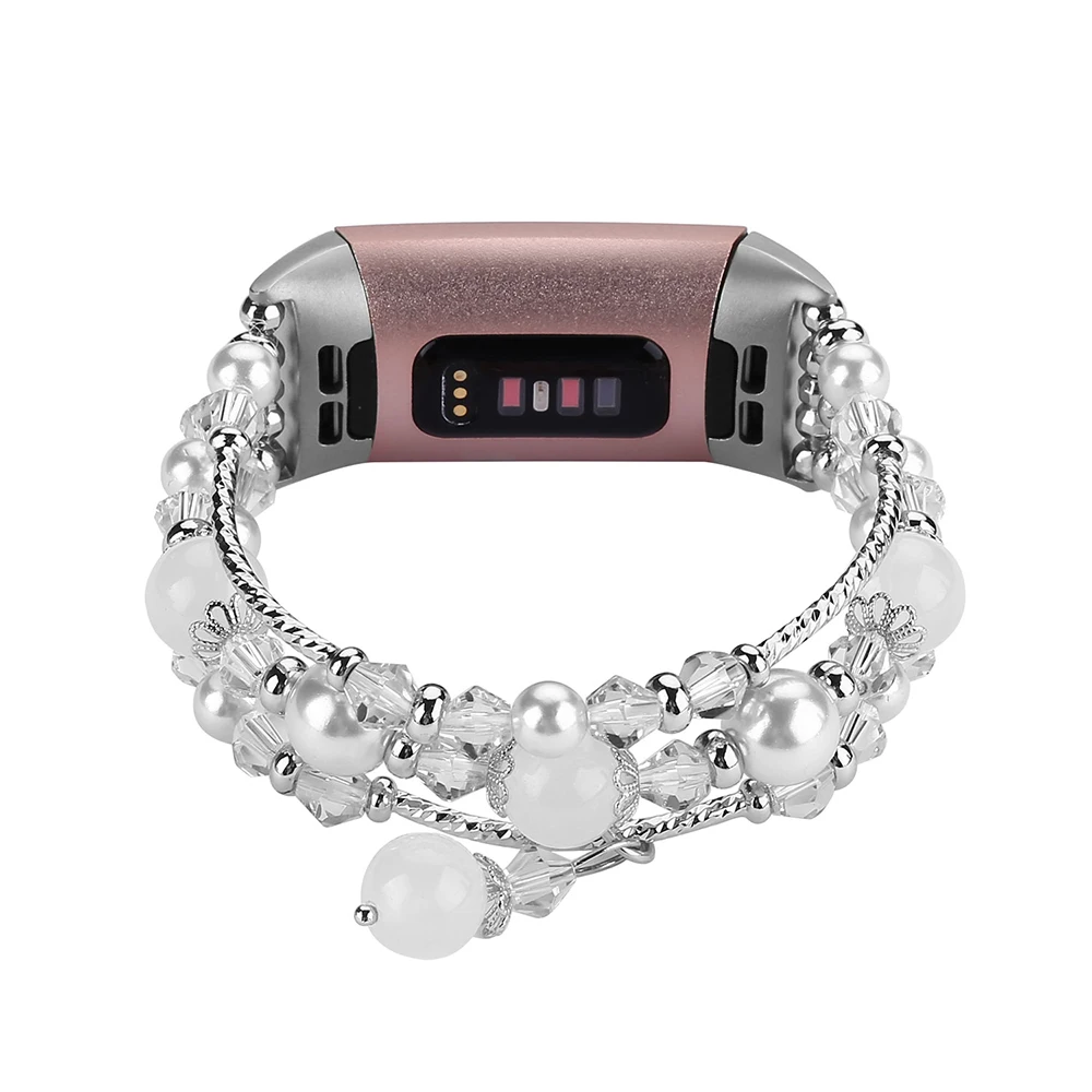 Jewelry Bracelet for for Fitbit Charge 3 4 5 DIY Watchband Accessories Elastic Bracelet for Fitbit Charge 5 Wristband Strap
