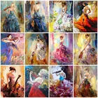 Картина AZQSD по номерам девочка скрипка ручная краска набор холст Современная Гостиная Украшение Фигурка Акриловая картина маслом по номерам