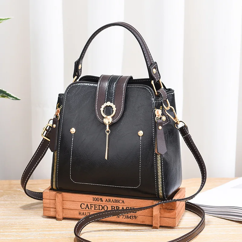 

Net red small bag 2021 new trendy fashion ladies bucket bag portable wide shoulder strap single shoulder messenger bag