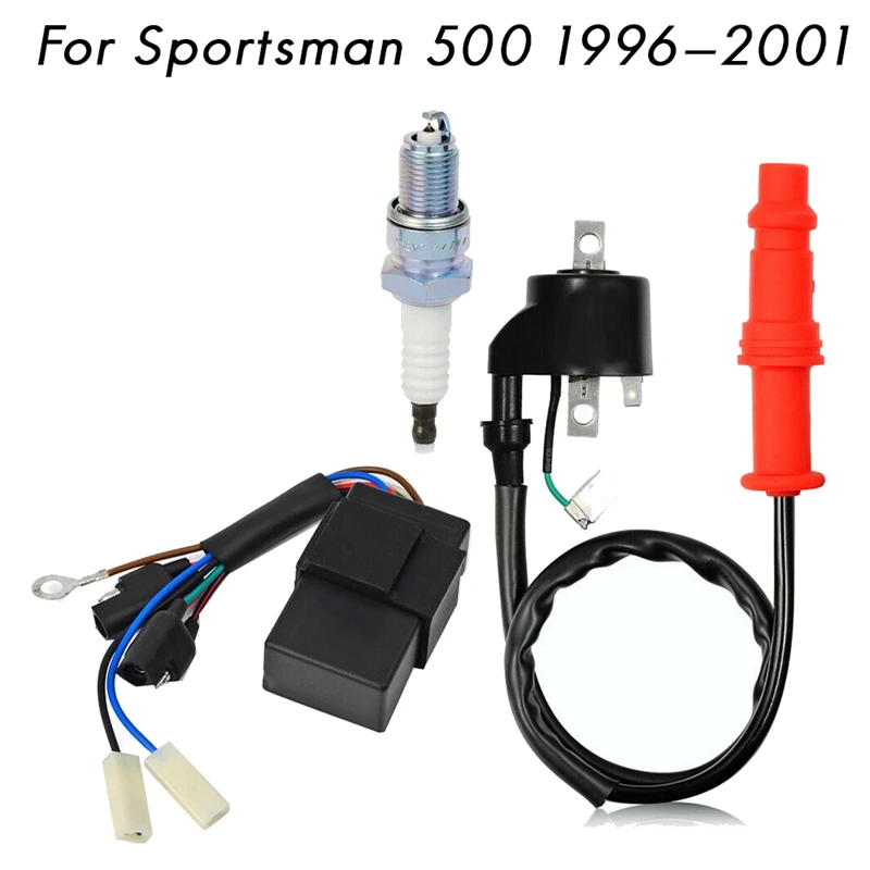 

Ignition Coil CDI Box Spark Plug Kit for Polaris Sportsman 500 1996-2001 ATV 3085564