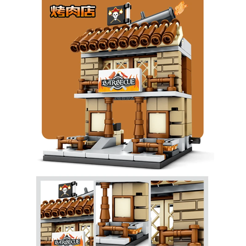 4 шт./компл. один предмет пират Луффи домашний магазин уличные строительные блоки